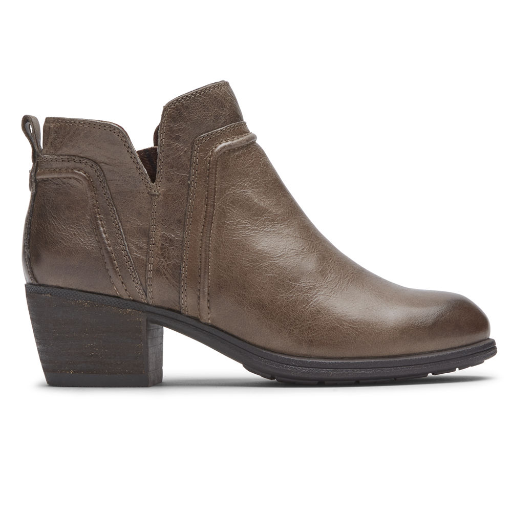 Rockport Singapore Womens Booties - Cobb Hill Anisa V-Cut Brown - DV5972018